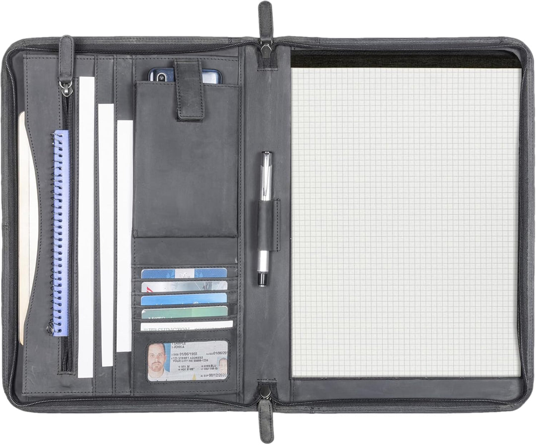 STILORD 'Elton' Dokumententasche Leder Konferenzmappe A4 Schreibmappe 13,3 Zoll Aktenmappe Grosse Do