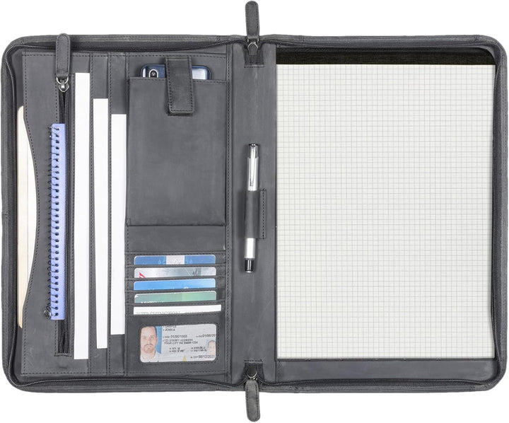STILORD 'Elton' Dokumententasche Leder Konferenzmappe A4 Schreibmappe 13,3 Zoll Aktenmappe Grosse Do