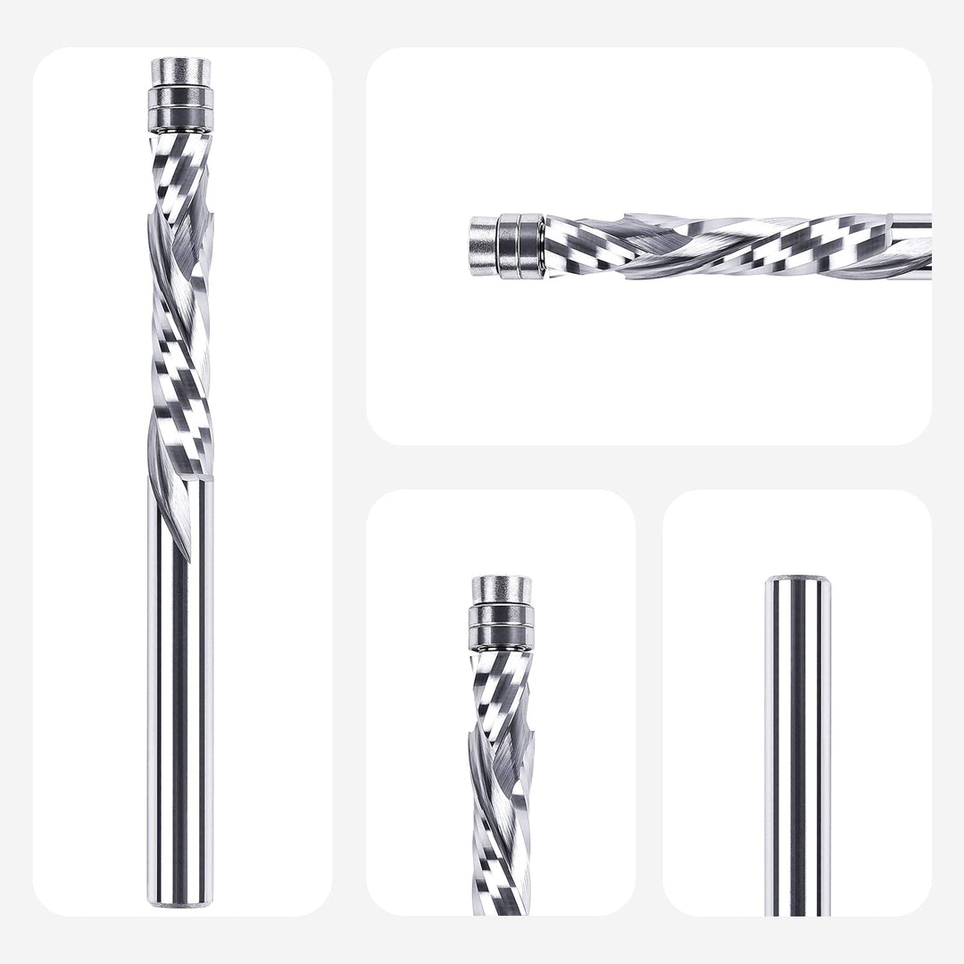 SpeTool Bündigfräser 8mm Schaft Spiralnutfräser Extra Lang Kopierfräser für Oberfräse Up&Down Kompre