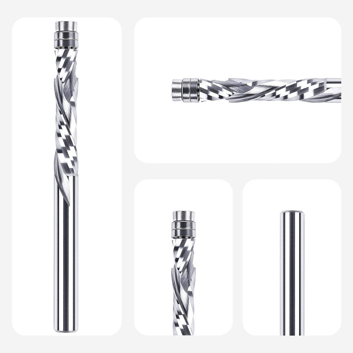 SpeTool Bündigfräser 8mm Schaft Spiralnutfräser Extra Lang Kopierfräser für Oberfräse Up&Down Kompre