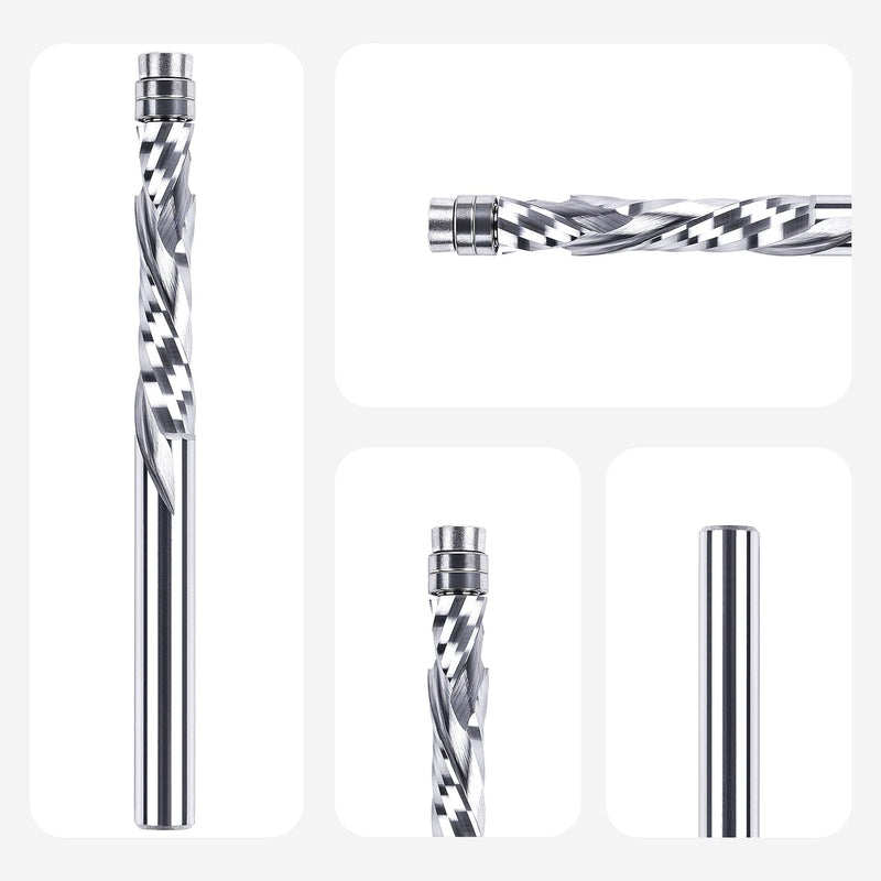 SpeTool Bündigfräser 8mm Schaft Spiralnutfräser Extra Lang Kopierfräser für Oberfräse Up&Down Kompre