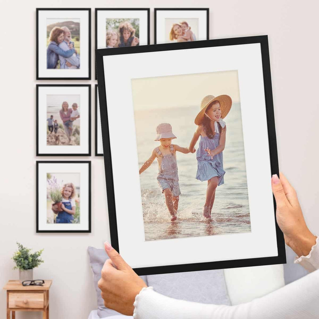 PHOTOLINI Passepartout 40x50 aussen für 30x40 innen, säurefrei 1,5 mm Passepartout Karton Creme-Weis