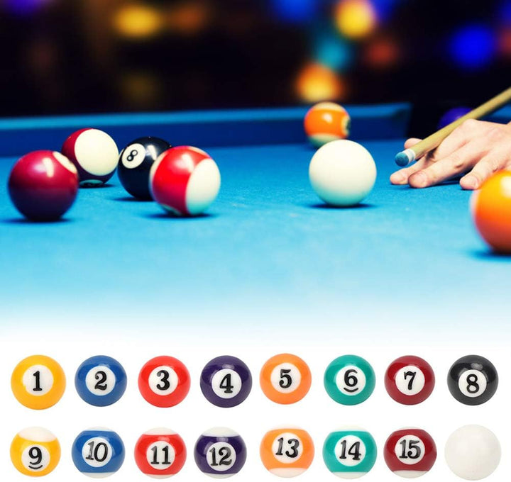 Alomejor 16 Stück Billardkugel 25mm Harz Mini Billardkugel Kinderspielzeug Kleiner Pool Queue Bälle
