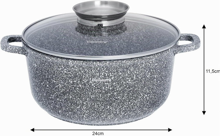 Topf mit Marmorbeschichtung Kochtopf Töpf GARNEK MARMUROWY (Ø24cm), Ø24cm