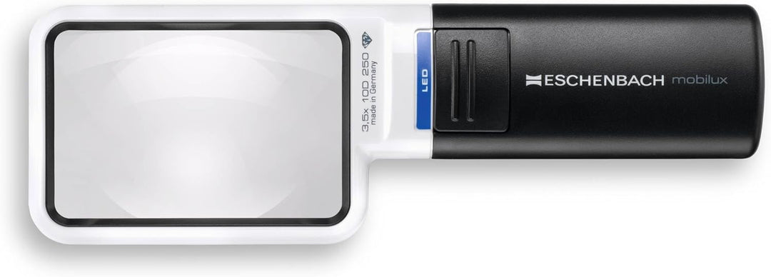 Eschenbach OPTIK Lupe Handlupe mit LED-Beleuchtung mobiluxLED 75x50mm, 15113, 3,5 x Vergrösserung, 7