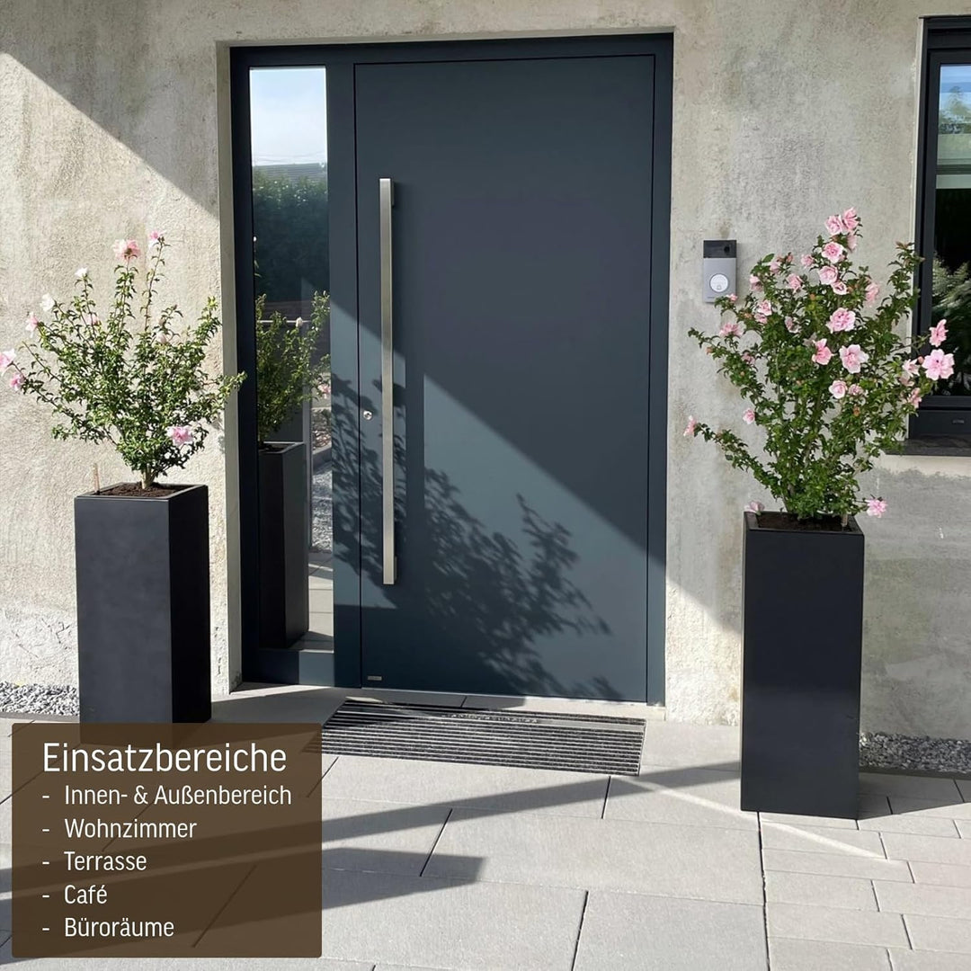 VIVANNO Pflanzkübel Blumenkübel Übertopf Säule Fiberglas Anthrazit Block 75x30x30, 75x30x30 cm Anthr