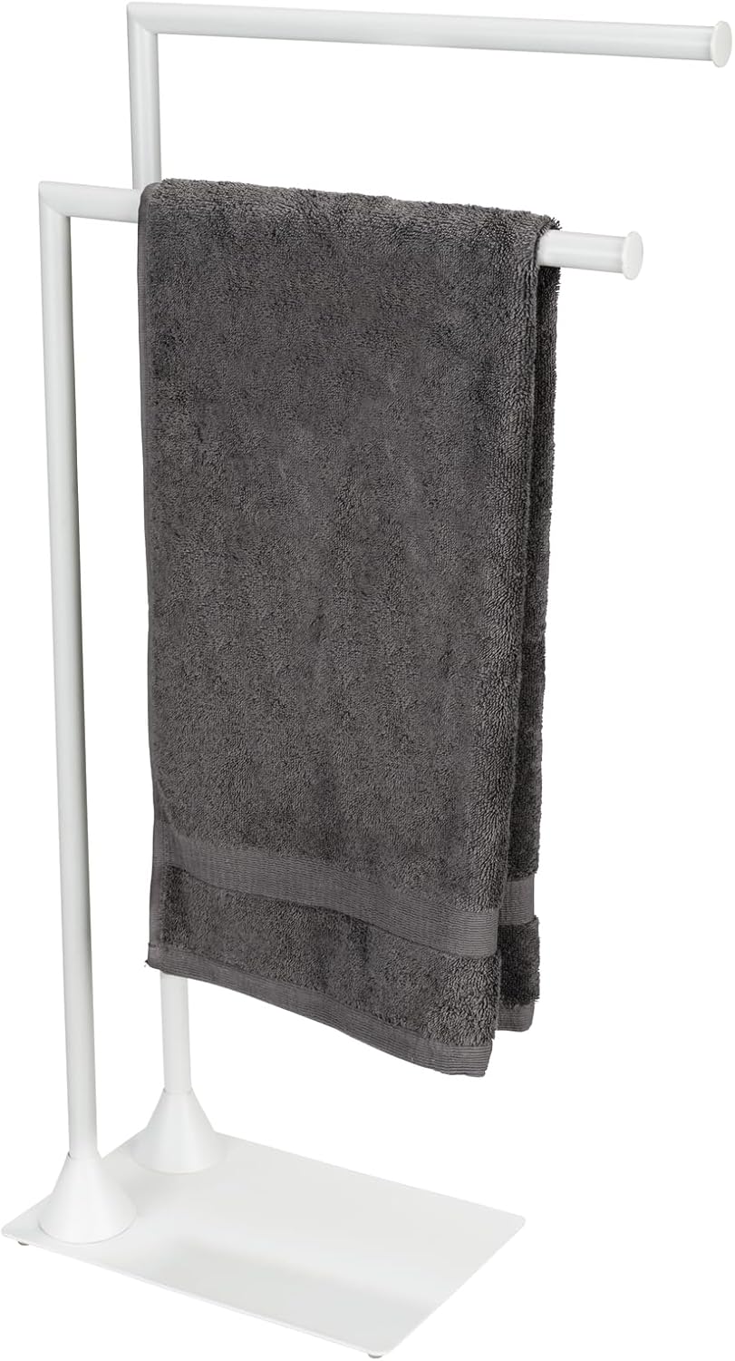 WENKO Handtuchständer Mod. Hella, freistehender Handtuchhalter, 2 Arme, für Bad und Wohnräume, Kleid