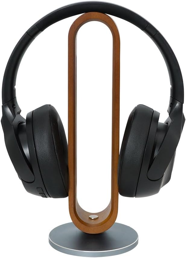 LogiLink AA0193 - Kopfhörerständer aus Bambusholz, Aluminiumbasis, bis 5 kg, Over/On-Ears, Farbe: Br