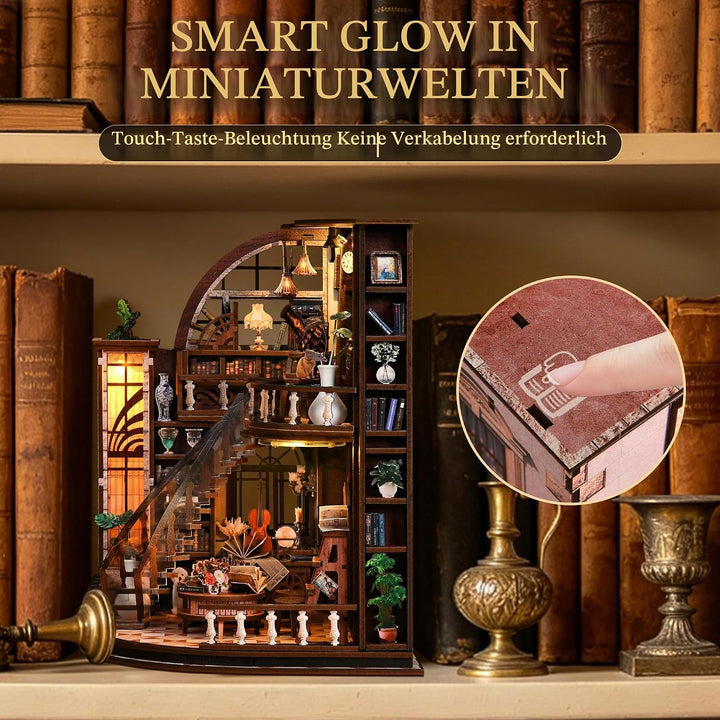 Book Nook Kit für Erwachsene - CRIOLPO DIY Miniatur Haus Holzpuzzle 3D Puppenhaus - Buchstütze für B