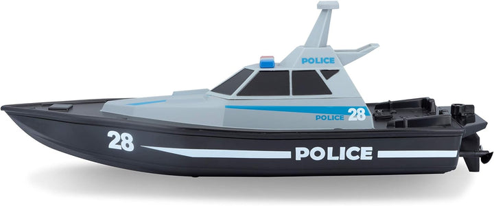 Bauer Spielwaren M82196 Tech R/C Polizeiboot: Ferngesteuertes Spielzeugboot im Polizei-Look, 35 Mete