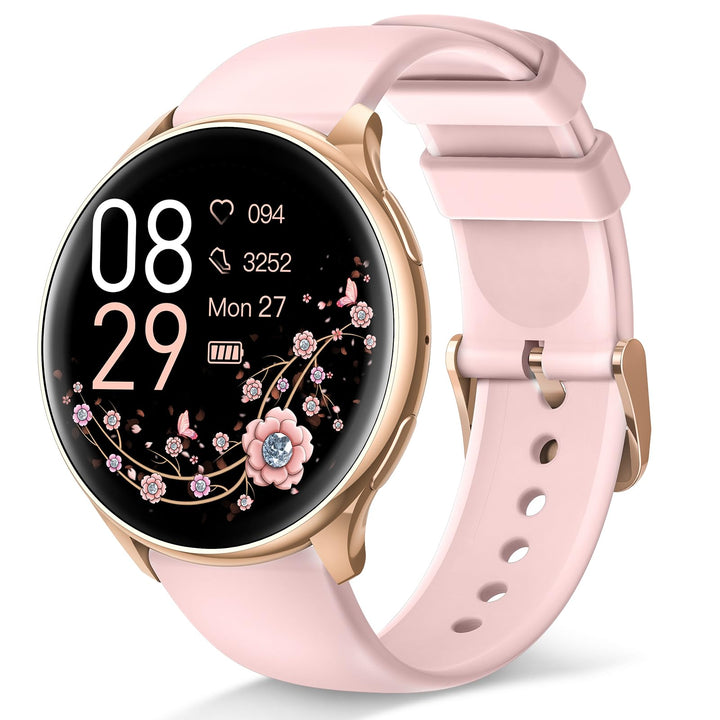 RUXINGX Smartwatch Damen mit Telefonfunktion 1.27" HD Voll Touch Screen, Armbanduhr mit SpO2 Pulsuhr