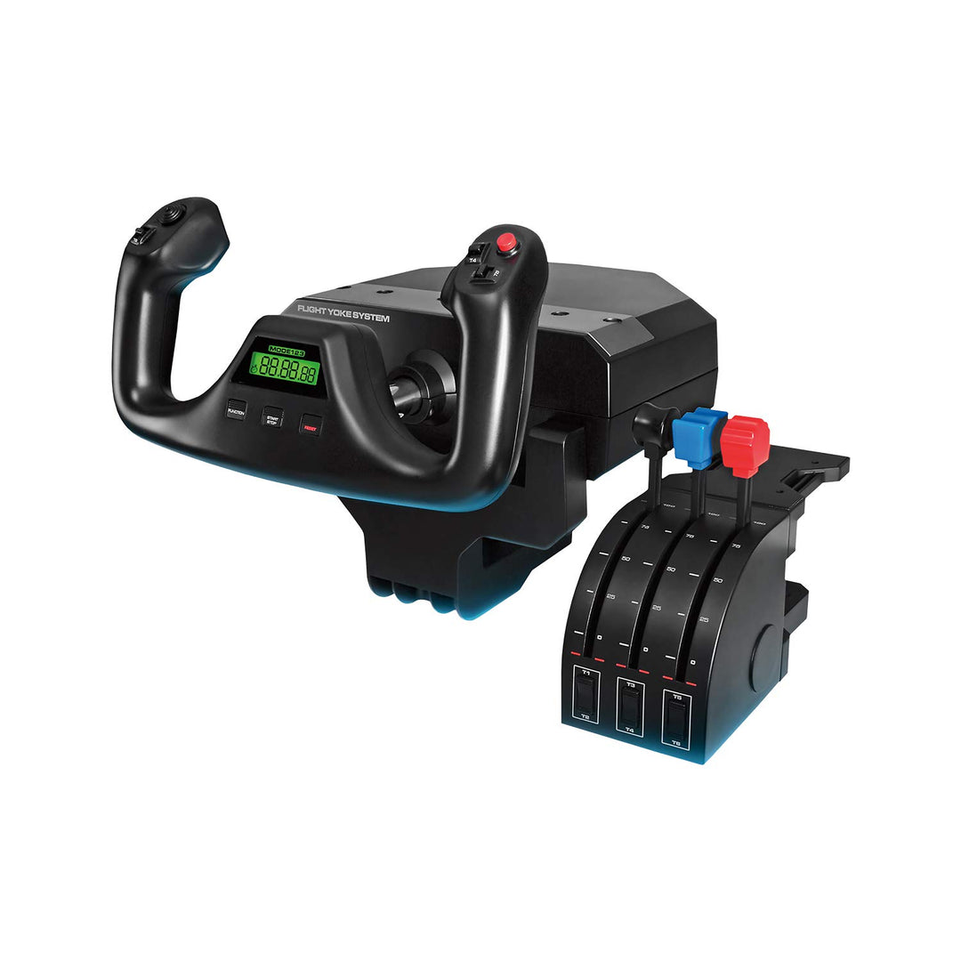 Logitech G Saitek Pro Flight Yoke System, Steuerhorn und Schubregler für Flug Simulatoren, Throttle