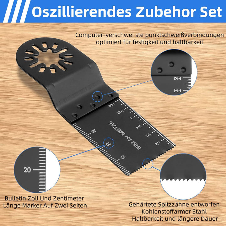 Jerbor 115 tlg Sägeblätter Kit, Multitool Werkzeug Oszillierendes Zubehör Set, Multifunktionswerkzeu