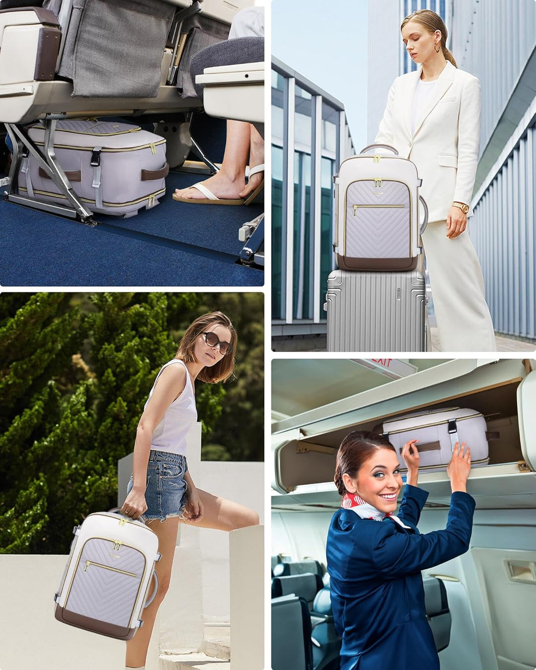LOVEVOOK Reiserucksack Handgepäck Flugzeug 17.3 zoll Laptop Rucksack Damen Wasserdicht Travel Backpa