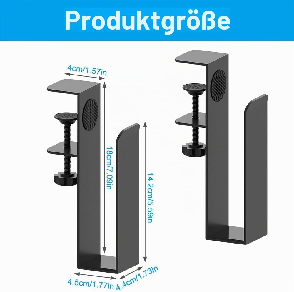 Mineup 2 Stück Aufhängbarer Laptop Organizer, Verstellbare Schreibtisch Seitenaufbewahrung, Laptop S