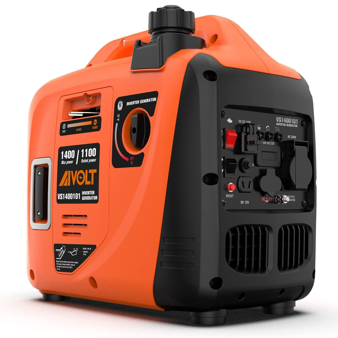 AIVOLT Inverter Stromerzeuger 1400 Watt Notstromaggregat Benzin leise Stromaggregat für Campen, Fest