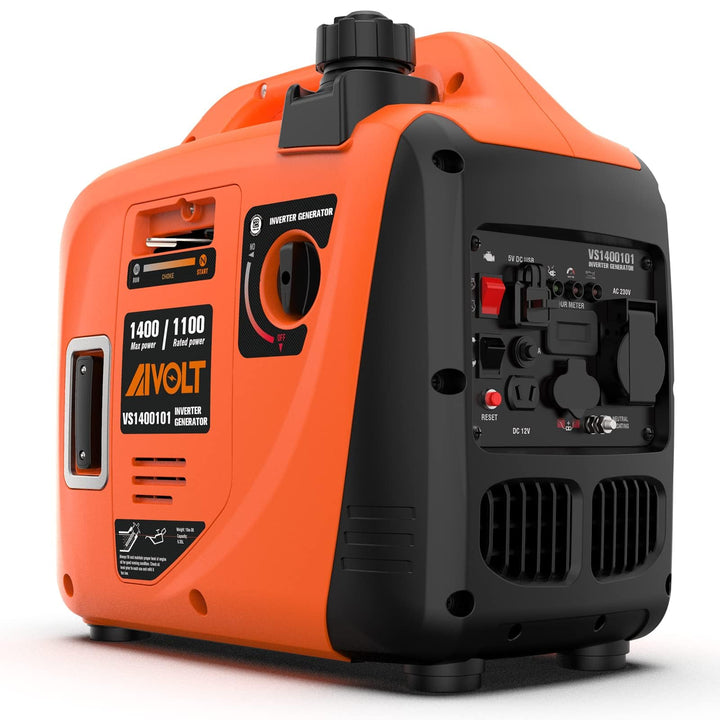 AIVOLT Inverter Stromerzeuger 1400 Watt Notstromaggregat Benzin leise Stromaggregat für Campen, Fest