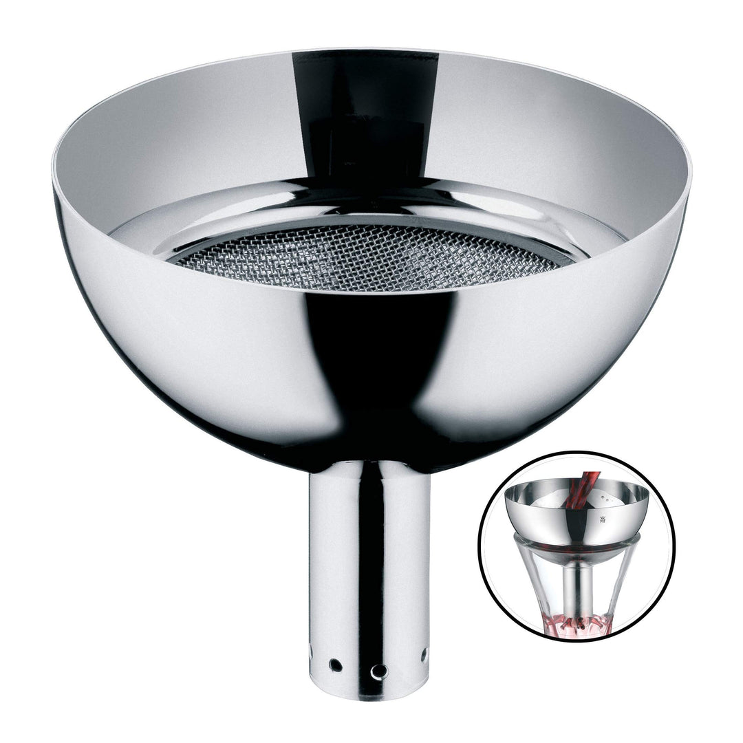 WMF Vino Dekantiertrichter mit feinen Löchern 9 cm, Cromargan Edelstahl, gegen Kork- oder Depotreste