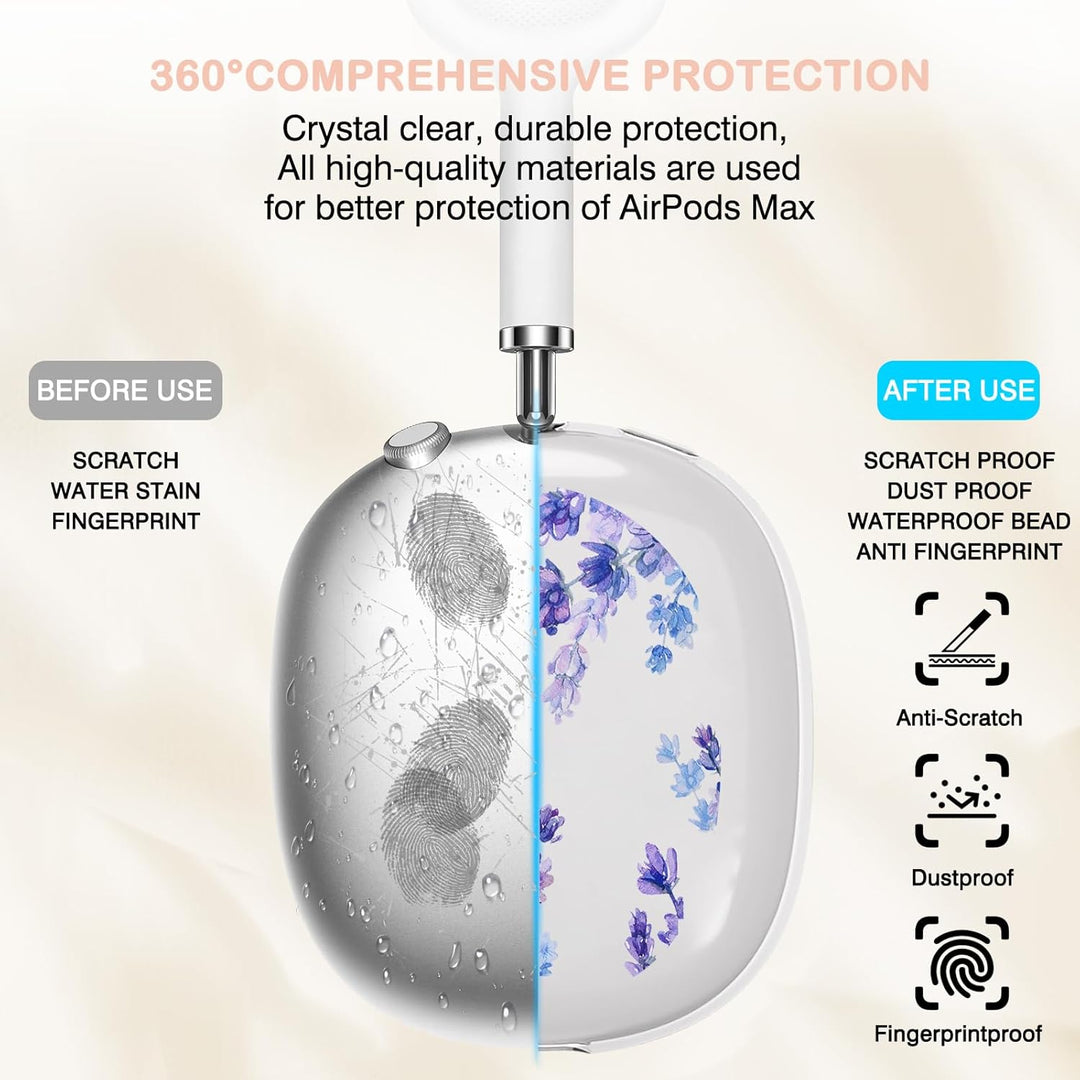 Blumen Schutzhülle kompatibel mit Apple AirPods Max (2024/2020), Kopfhörerabdeckung Zubehör+Universa