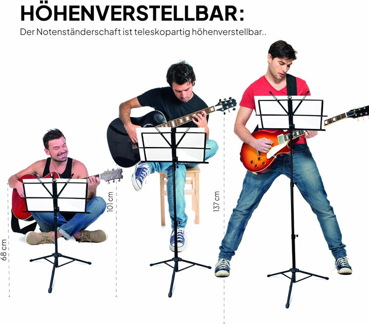 OcioDual Musikpult, Stativ, Notenpult, Tragbarer Ständer, Klappbares Rednerpult mit Tragetasche, Orc
