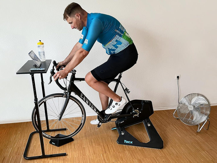 foto-kontor Fahrradtisch für Fahrrad Rollentraining Tisch höhenverstellbar Indoor Rad Training Rolle