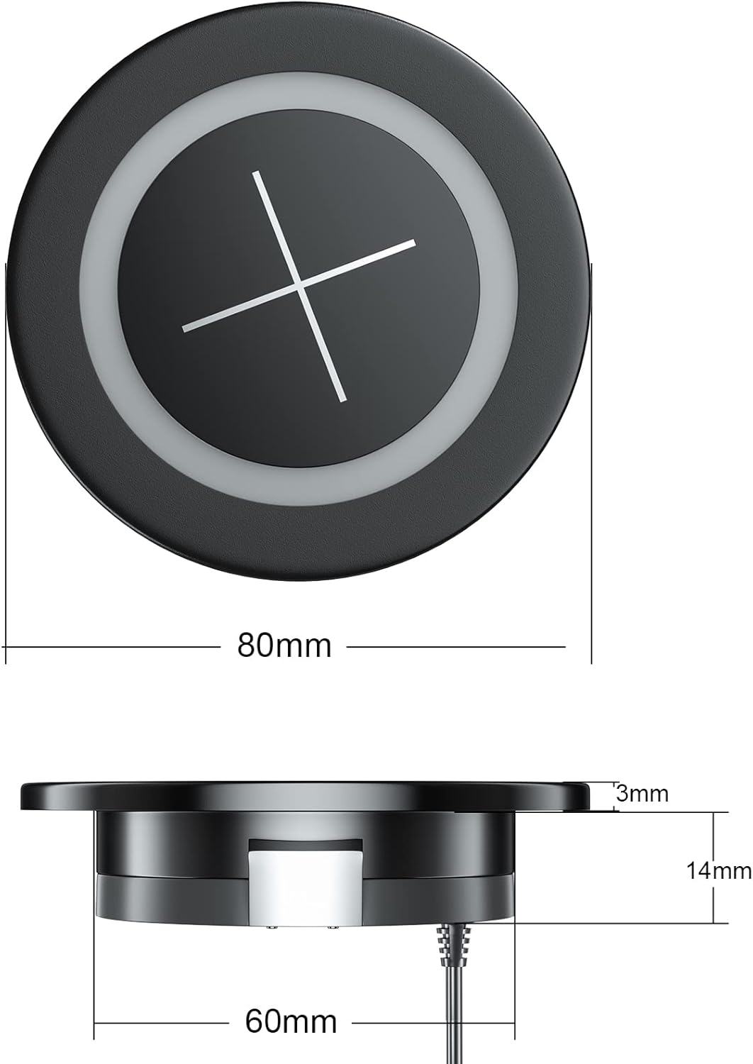 Desk Wireless Charger, JE Make IT Simple Fast Kabelloses Ladegerät Induktive Ladestation Einbau von