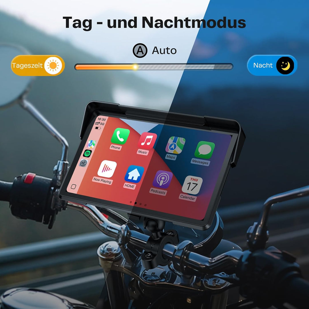 WonVon Motorrad CarPlay Android Auto 7 Zoll wasserdichtes GPS Pantalla para Moto Apple CarPlay Navig