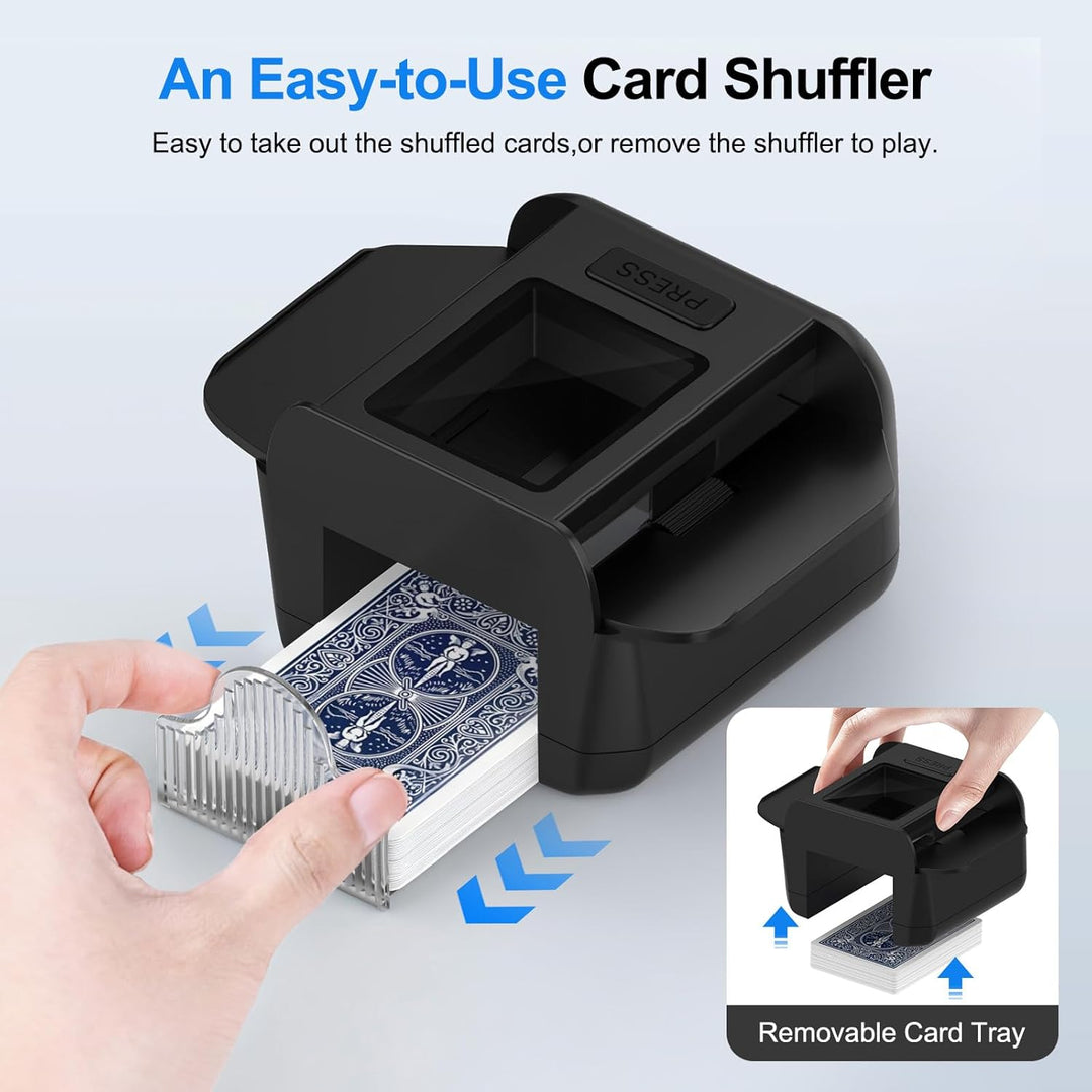 Automatic Card Shuffler|1-2 Deck Electric Card Shuffle Machine|Portable Rechargeable Batteries|for o