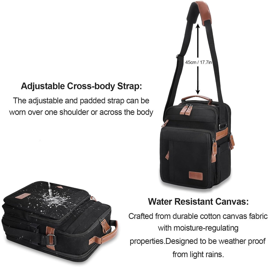 ESTARER Umhängetasche Herren Schultertasche 13 Zoll kleine Herrentasche Kuriertasche aus Canvas für
