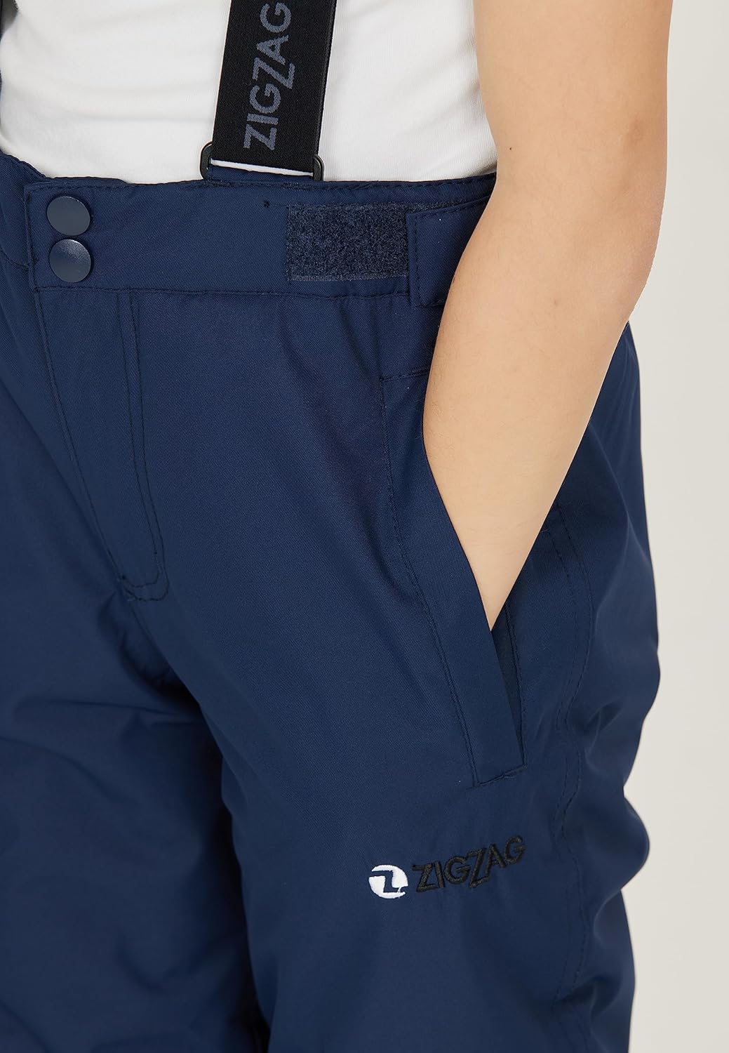 ZIGZAG Kinder Whistler Skihose 'Provo' mit 10.000 mm Wassersäule Robuste Skihose mit Hosenträgern un