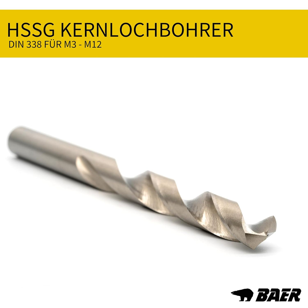 BAER Gewindeschneider Set HSSG: Maschinengewindebohrer Durchgangsloch - Kernlochbohrer: M3 - M12 - G