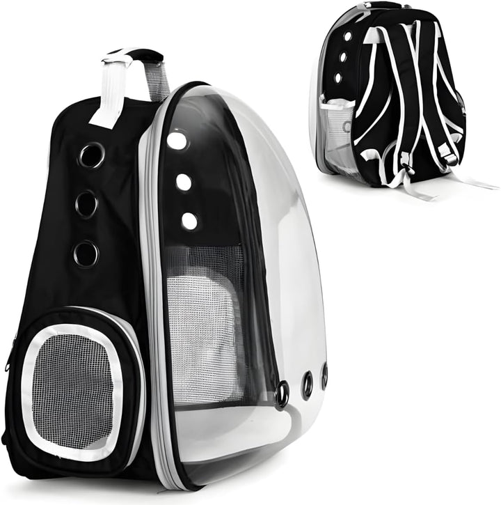 Retoo Katzenrucksack Hunderucksack mit Vornes Transparentes Fenster und Reissverschluss, 42x35x25cm,