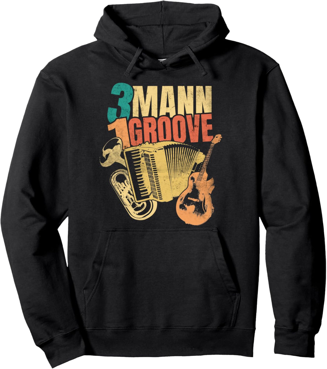 Oberkrainer Bellfront Bariton, Akkordeon, Gitarre Retro Pullover Hoodie
