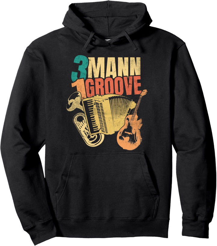 Oberkrainer Bellfront Bariton, Akkordeon, Gitarre Retro Pullover Hoodie