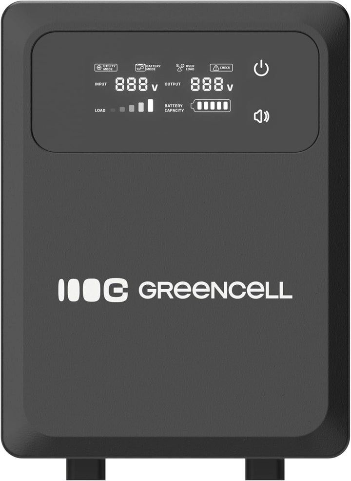 Green Cell USV 1200W 2000VA PowerCore, Notstromversorgung mit LCD Display, AVR UPS mit Reiner Sinusw