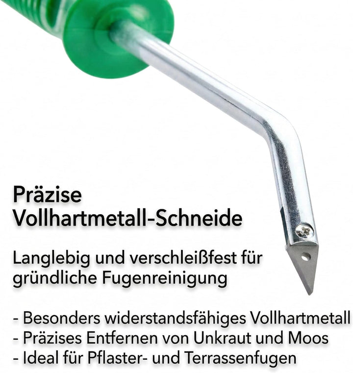 GIGANT Fugenkratzer mit Stiel Fugenreiniger Unkrautkratzer Schneide aus Vollhartmetall verschleissfe