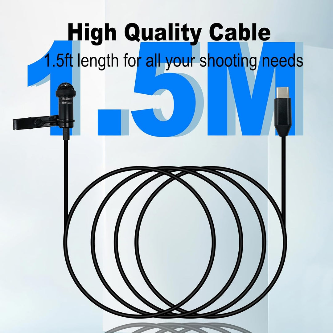 USB-C Lavalier Mikrofon Kompatibel mit iPhone 16/15,für Galaxy S23/S22/S21 Smartphone, Type C Clip O