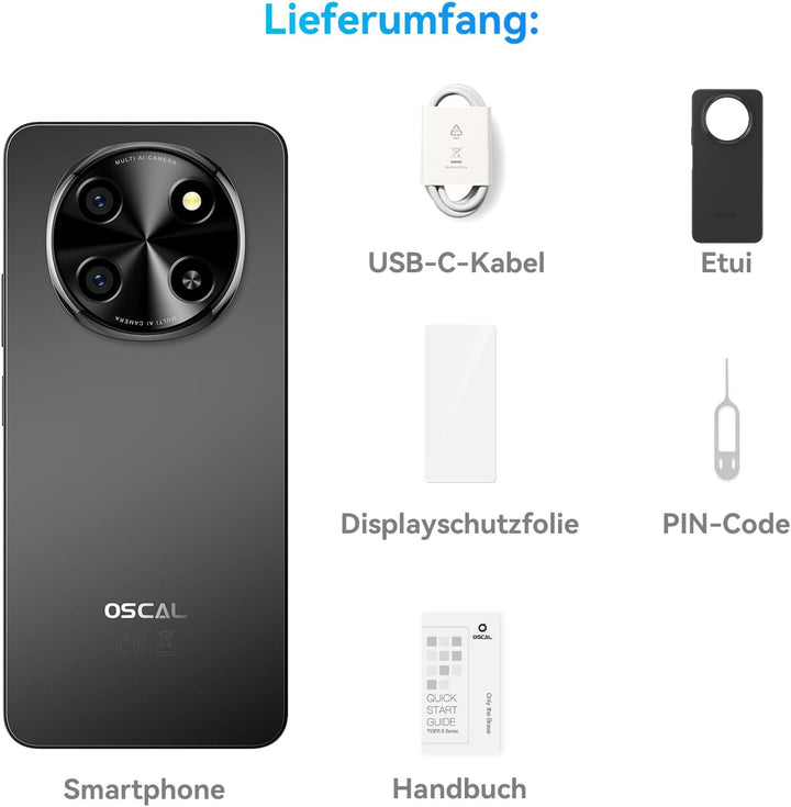 OSCAL Tiger 8 24GB+128GB/2TB TF Smartphone 5G Ohne Vertrag, 6,88 Zoll 120Hz Augenschutz-Display, And