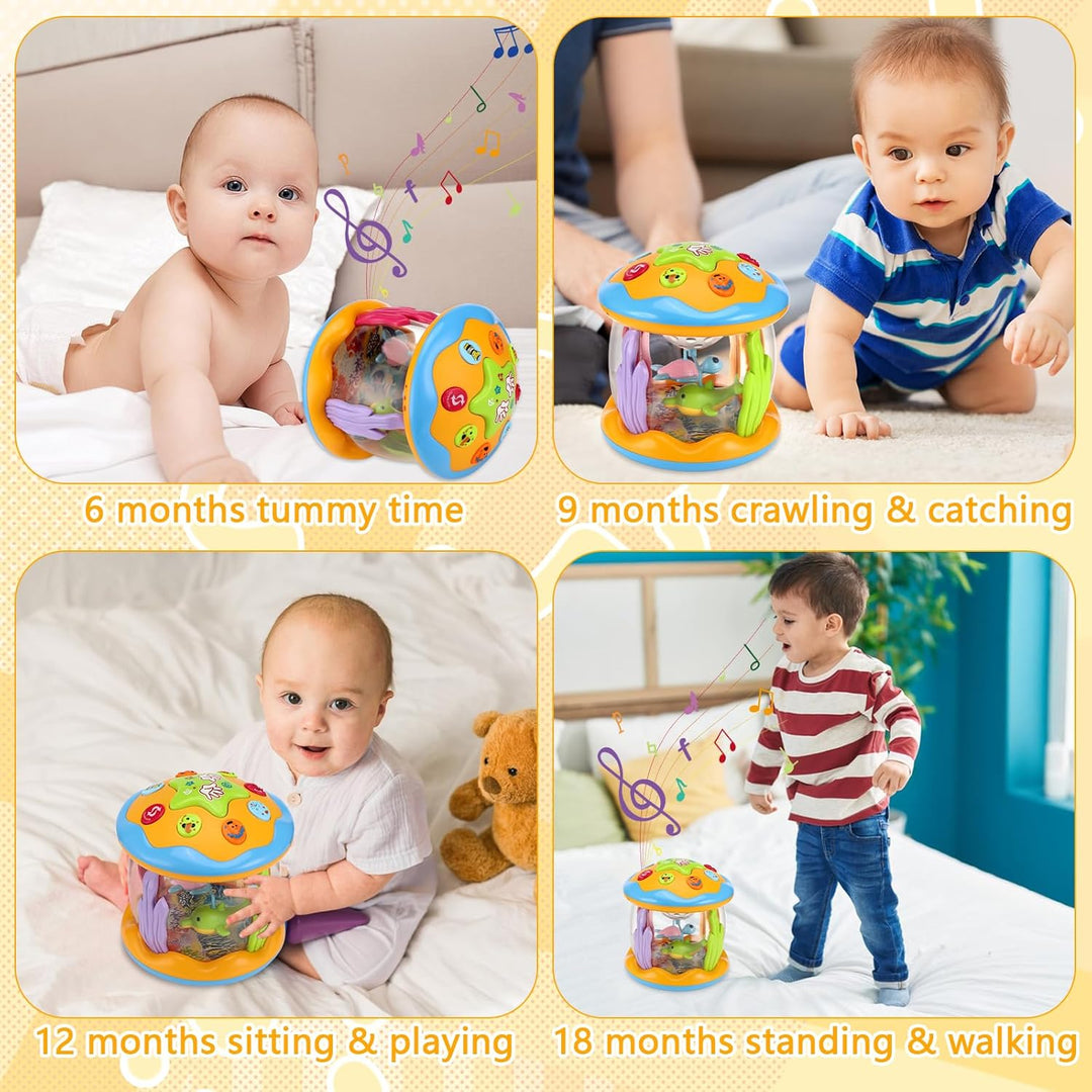 Baby Spielzeug 1 Jahr Junge Mädchen Drehender Projektor Babyspielzeug mit Musik/Licht ab 12 18 Monat