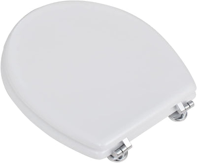 HOMIUSE Toilettensitz MDF Deckel Schlichtes Design Weiss Toilettendeckel Wc Sitz Klobrille Wc Deckel