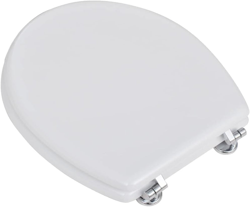 HOMIUSE Toilettensitz MDF Deckel Schlichtes Design Weiss Toilettendeckel Wc Sitz Klobrille Wc Deckel