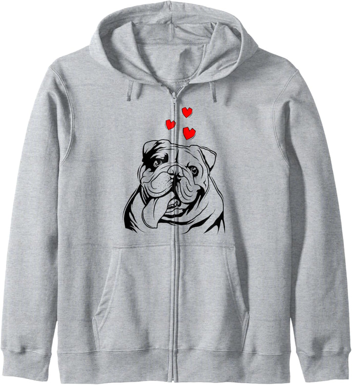 Englische Bulldogge Liebe Frauchen Bully Geschenkidee Kapuzenjacke