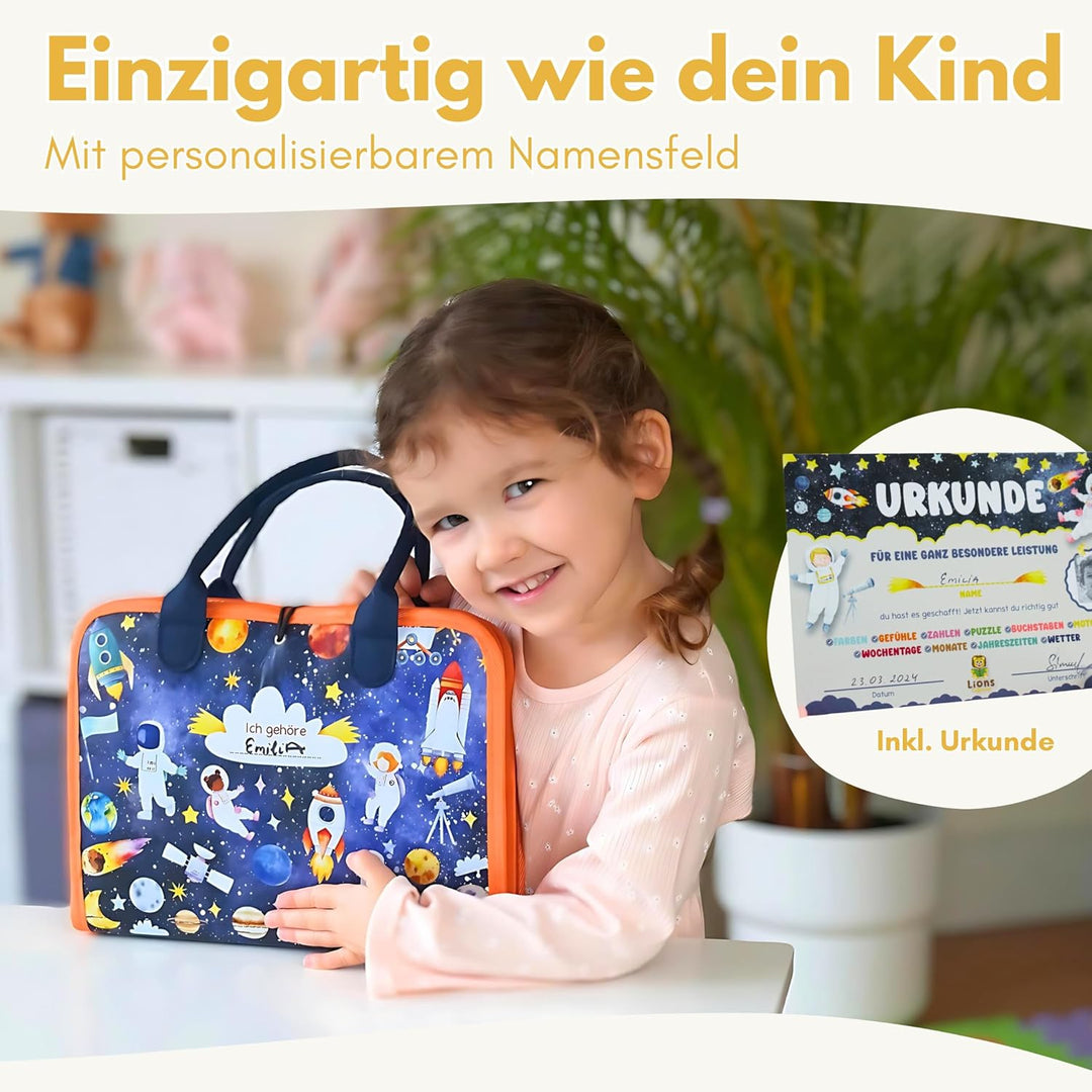 Lion's Collection Busy Board Deutsch - 10 Seiten Lernspass - Vielseitiges Activity Buch ab 3 Jahre -