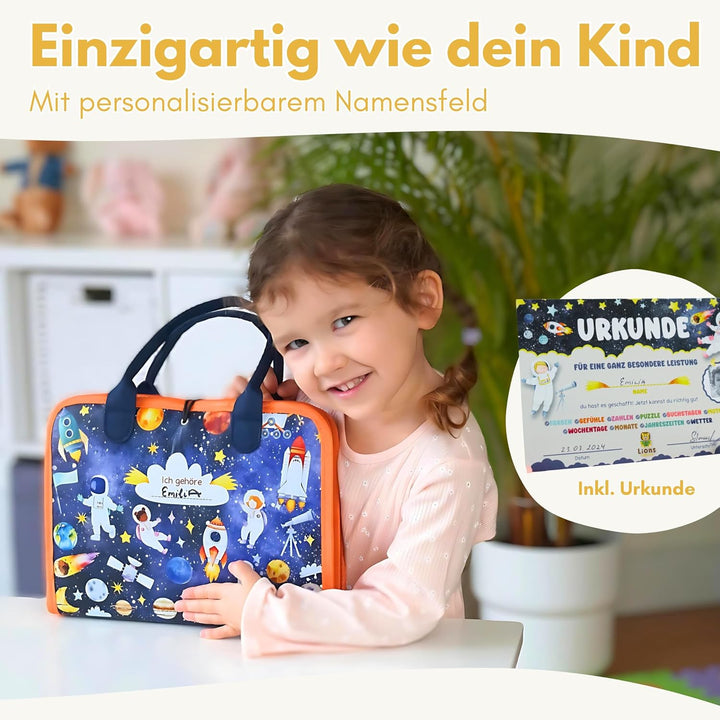 Lion's Collection Busy Board Deutsch - 10 Seiten Lernspass - Vielseitiges Activity Buch ab 3 Jahre -