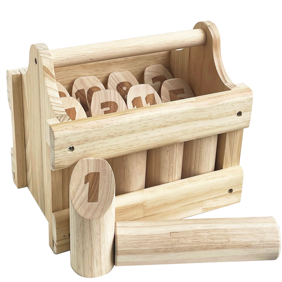 Nummerierte Blockwurfspiele Outdoor Holz Werfen Hof Spiel Stick Holz Spiel Set Klassische Handkisten
