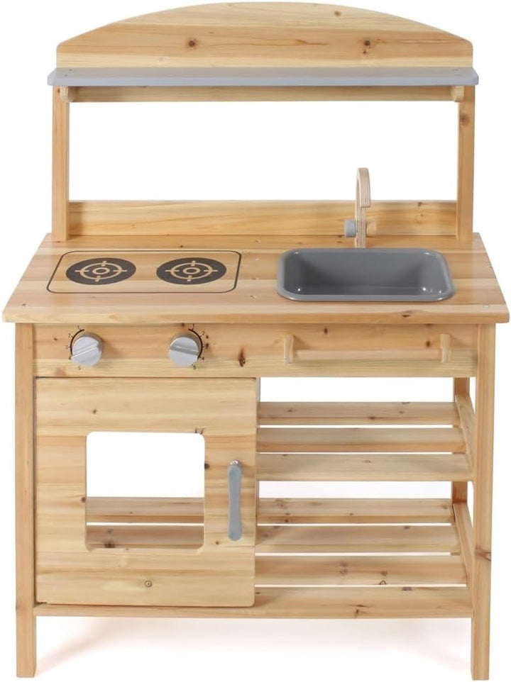 Bayer Chic 2000 Matschküche, unbehandelt, vollmassives Holz, Outdoor-Kinderküche, für Kinder ab 3 Ja