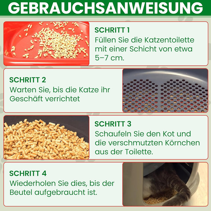 Jelka Holzstreu Katzenstreu 2 x 10KG (20kg - 40L) - Biologisch abbaubare Holzkörner - 100% Natur
