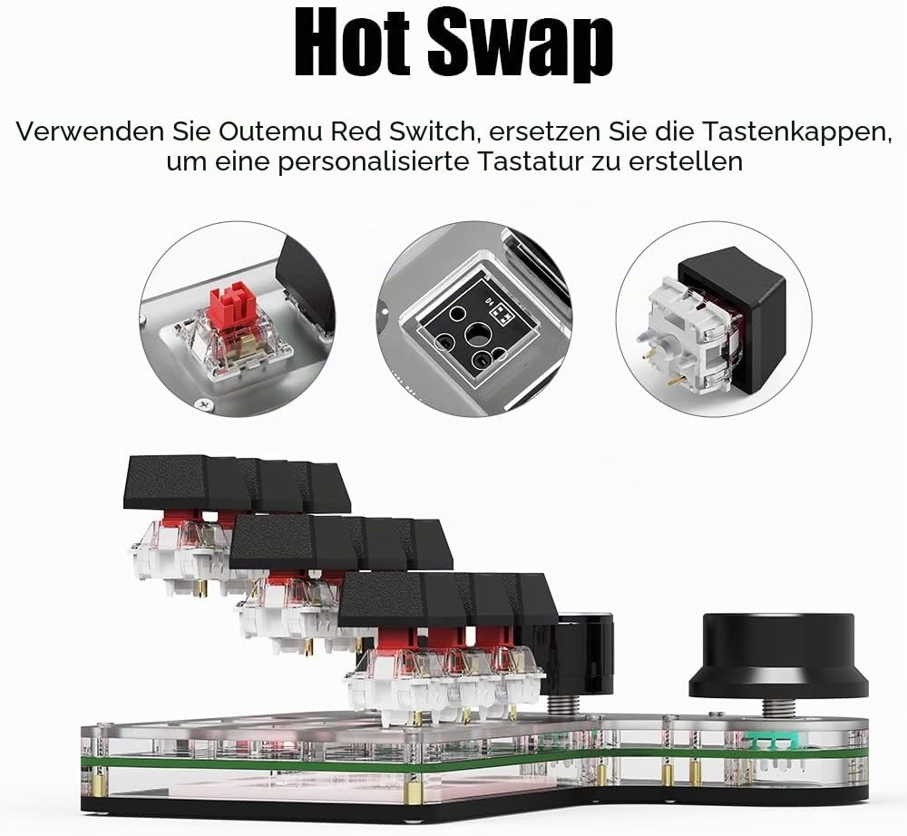 BRIMFORD Benutzerdefinierte Mini-Tastatur - Mechanisch, Hot-Swap-Tasten, RGB programmierbare für Mak