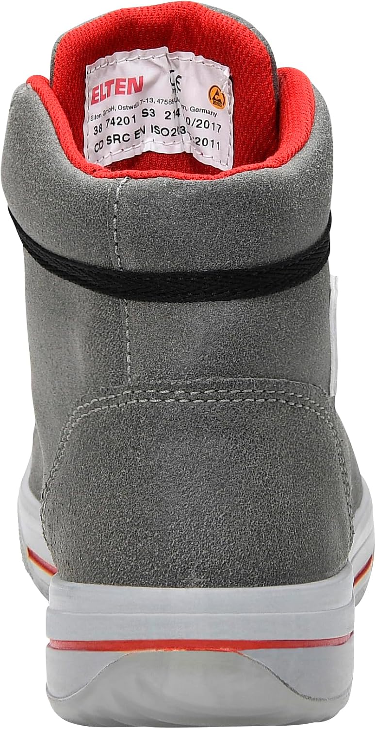 ELTEN Sicherheitsschuhe Vintage Lady Mid ESD S3, Damen, Leder, Stahlkappe, leicht, sportlich 35, Gra