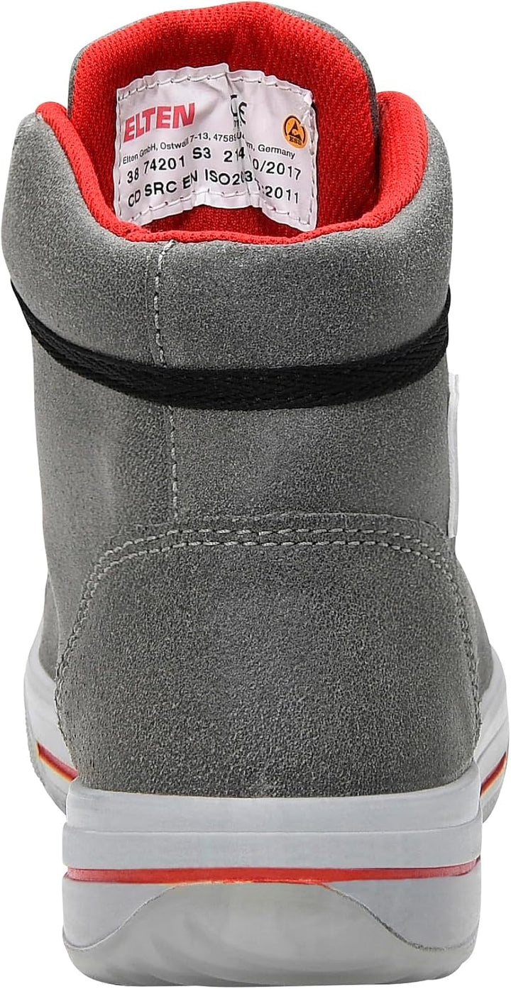 ELTEN Sicherheitsschuhe Vintage Lady Mid ESD S3, Damen, Leder, Stahlkappe, leicht, sportlich 35, Gra